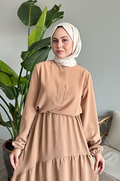 InStyle Μαλακό φόρεμα Ayrobin Merya Tunnel Belted - Milk Brown