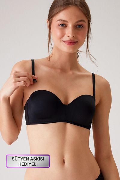 Pierre Cardin Οικονομική συσκευασία 2 Ασπρόμαυρων 6800 Ales Ultra Light Ολόκληρο Σετ σουτιέν Micro Strapless χωρίς επένδυση