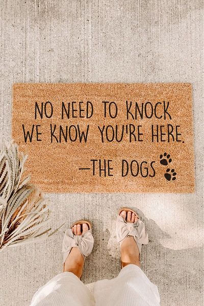 Paspas Yap No Need Knock Dog Paw Door Mat