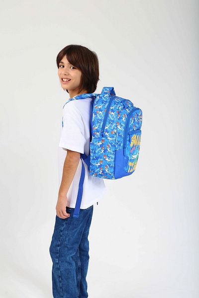 KAUKKO Set rucsac și geantă de prânz pentru școala primară pentru băiat - balenă albastră