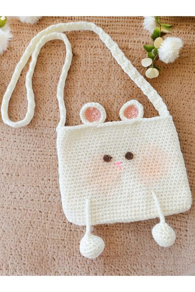 Talai Knitting Geantă de umăr Eared Cross pentru fetiță