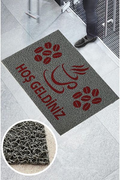 Paspas Yap Coffee Glass Logo Cafe Workplace Curly Doormat