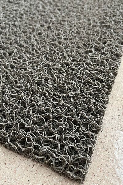 Paspas Yap Gray Curly Non-Slip Mat - Workplace, Apartment Entrance, Dust Catching, Water Absorbing