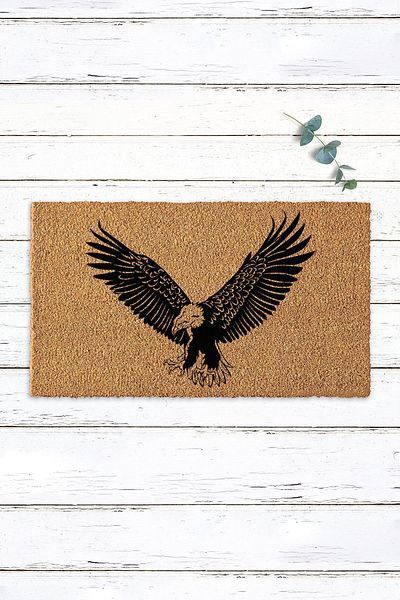 Paspas Yap Koko Doormat - Exterior Door, Black Eagle Designed Doormat Front
