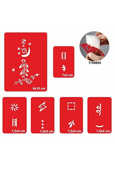 Airbrush Tattoo El Ve Parmak Motifleri 5 Adet Geçici Dövme Kına Şablonu