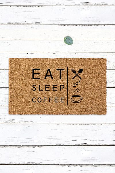 Paspas Yap Coffee Lover Eat Sleep Coffee Mat Koko Mat Exterior Door Mat Bristle Mat