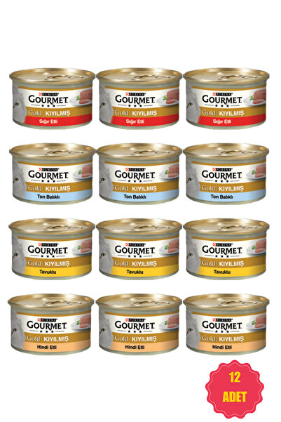 Gourmet Karışık Kıyılmış Konserve Yetişkin Kedi Yaş Maması 85g x 12 Adet