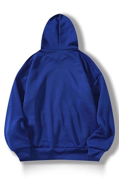MODAGEN Φούτερ με κουκούλα Unisex Sax Blue Cotton Los Angeles με στάμπα