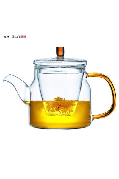 morponi Borosilikat Cam Cam Kapaklı Ve Süzgeçli Gold Sap Demlik 800 ml ( Tkb ...