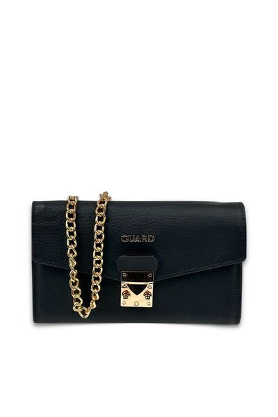 GUARD Hakiki Deri Zincirli Mat Çanta