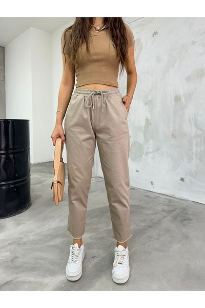 BİKELİFE Damenhose aus Lycra-Baumwolle mit hoher Taille – Slim Fit mit Taschen
