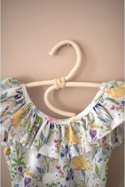 chipiques Rabbit and Floral Patterned Ruffle Kids Swimsuit
