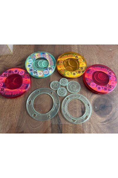 Airbrush Tattoo 6 Adet birden 3 Boyutlu Desen Çizim Cetveli Spirograph