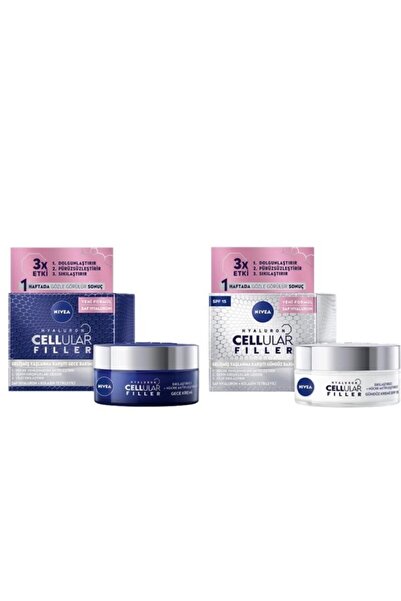 NIVEA Hyaluron Cellular Fıller Yaşlanma Karşıtı Gündüz Spf 15 50 ml Ve Gece Kremi 50 ml