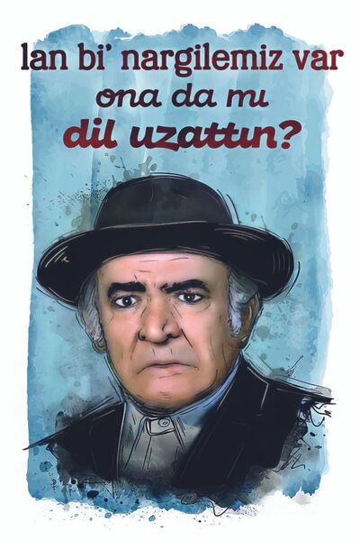 hediyeniburadabul Αφίσα ξύλινης επιτραπέζιας πινακίδας του τουρκικού κινηματο...