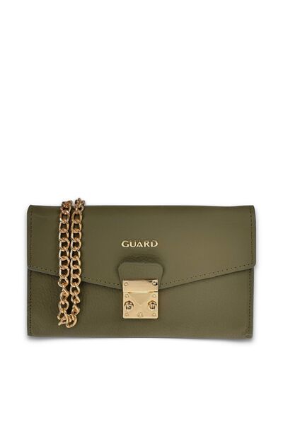 GUARD Hakiki Deri Zincirli Mat Çanta