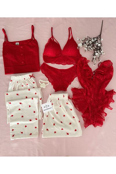 MH Moony Homewears 6-Piece Composite Pajama Underwear Set - Dowry