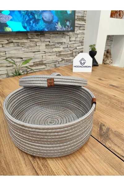 ModaCardin Medium Size 25x10 - Multi-Purpose Basket with Lid and Organizer