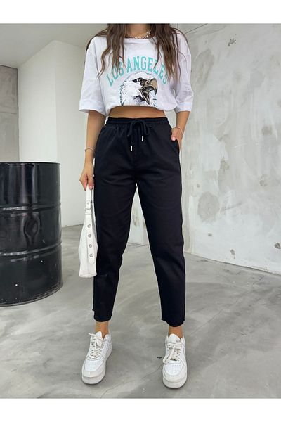 BİKELİFE Damenhose aus Lycra-Baumwolle mit hoher Taille – Slim Fit mit Taschen