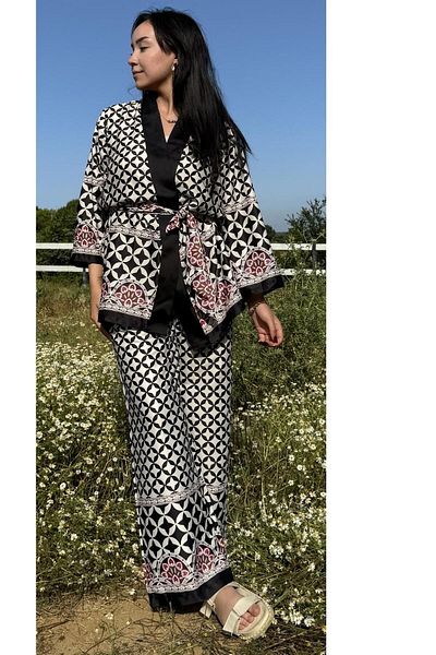 PANCAARTE GEOMETRIC PATTERN KIMONO SET