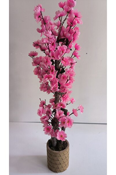 RUZGARCİCEK Rüzgar Yapay Çiçekçilik 90 cm Pembe Renk Beton Saksıda Sakura