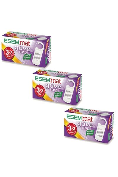 Esemmat Güve Stop (3 Askı + 3 Çekmece) X 3'lü Paket