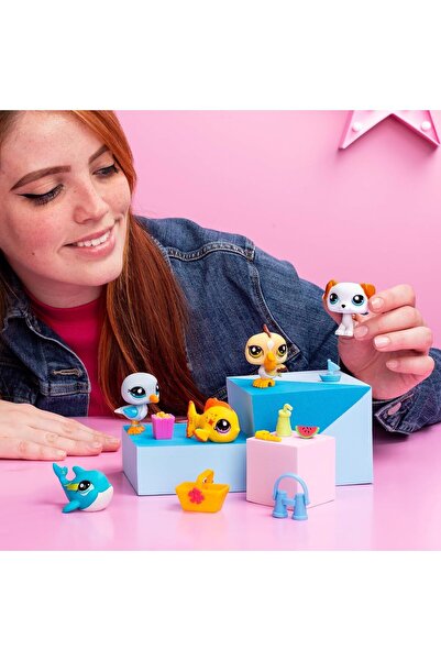 Littlest Pet Shop LİTTLEST PET SHOP MİNİŞLER PLAJ TEMALI 5 Lİ MİNİŞ FİGÜR 4+