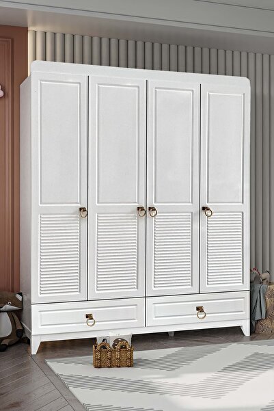 Öğünç Bebe Mobilya 4 Kapı Oslo Panjur Dolap