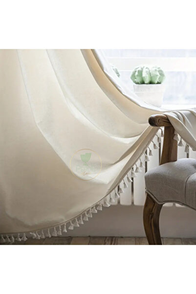 Perdeplus Vintage Βαμβακερή κουρτίνα μονής πτερύγου - Buldan