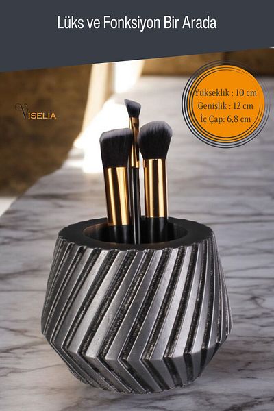 Viselia Ασημί Αντίκα Πολύχρωμο Μακιγιάζ Organizer - Πινέλο Organizer Model 21