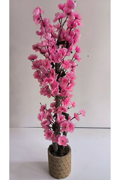 RUZGARCİCEK Rüzgar Yapay Çiçekçilik 90 cm Pembe Renk Beton Saksıda Sakura