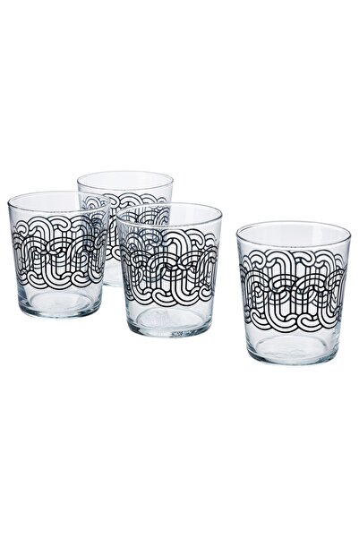IKEA SÖTRÖNN bardak seti, cam-siyah, 30 cl, 4 adet