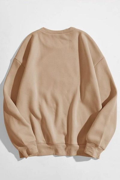 MODAGEN Unisex Μπεζ μονόχρωμη φούτερ με λαιμόκοψη
