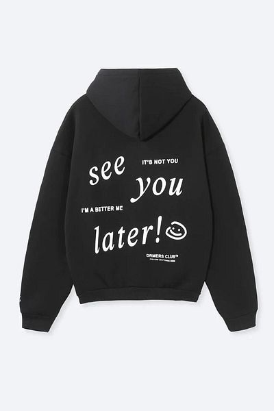 MODAGEN Unisex černá 100% bavlna oversize mikina