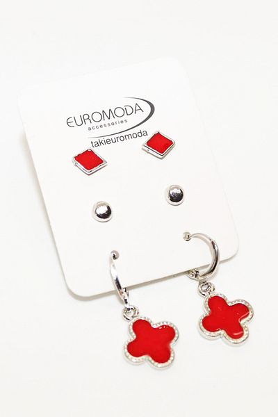EUROMODA مجموعة من 3 أقراط كروية مصممة