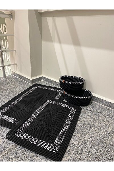 MaVaux Venice Jute Wicker Bath Mat Set - 4-Piece Bathroom Set