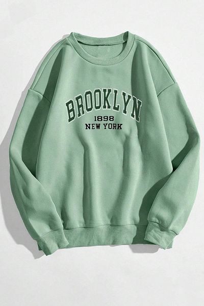 MODAGEN Φούτερ Unisex Mint Green Oversize Green Brooklyn printed φούτερ