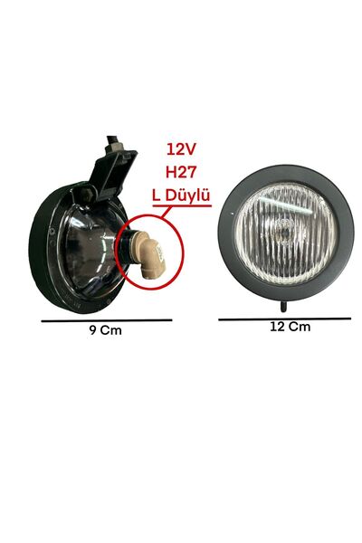 gcstore 2 Adet Plastik Kasa Sis Lambasi Beyaz Plastik Özel Cam 12 Volt H27 L ...