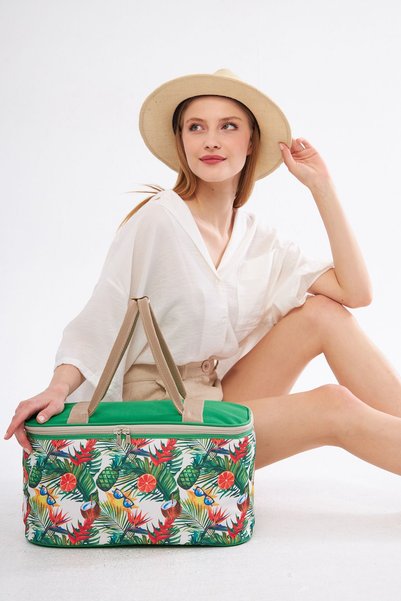 Superbag 22 Liter Green Picnic/Camping Bag BasketThermal Thermos Bag (HOT-COLD PROTECTION RIGHTS)