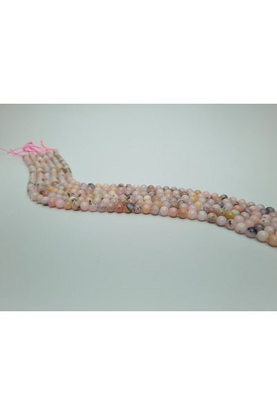 Yüksel Boncuk 6 mm Pink Opal Natural Stone String