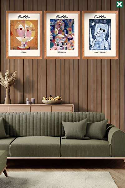 TABLOX Set de 3 picturi ale faimoșului pictor Paul Klee, pictură modernă din ...