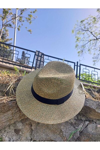 Suyutti Kostan Aksesuar Unisex Gerçek Hasır Fötr Şapka