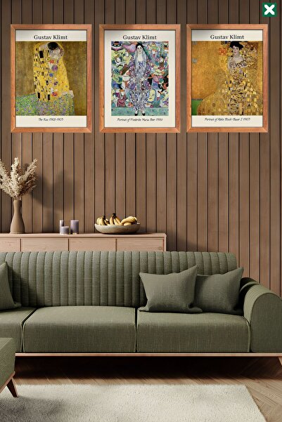 TABLOX Set de 3 picturi ale faimosului pictor Gustav Klimt, pictură modernă d...