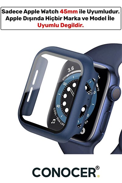 CONOCER Apple Watch 7-8 (45 MM) Uyumlu Nike Kılıf Kasa Ve Ekran Koruyucu Yüks...