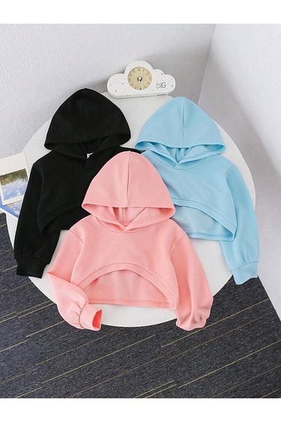 Machetta 3-Piece Oversize Hooded Crop Sweatshirt Hoodie - Winter Kids Series