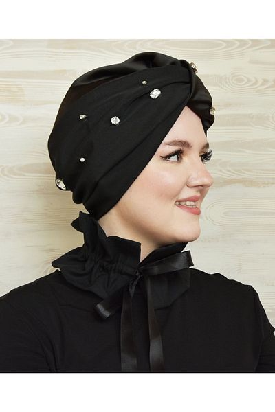 MOR SALKIM HOME Stone Detailed Unfilled Coral Hijab Bonnet