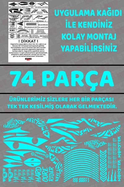 STİCKERCI BEY Set de autocolante Drift L - Acoperire completă cu piese