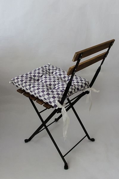 ADARYA HOME Decorative Pouf Chair Cushion with Laces 40X40 (Square-Purple)