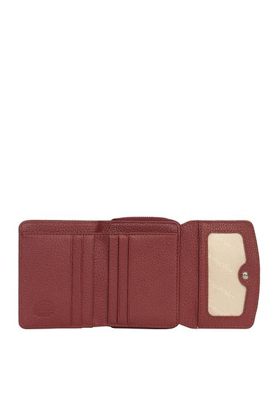 CENGİZ PAKEL Genuine Leather Mini Horizontal Wallet - Cengiz Pakel, Snap Fastener, Claret Red - 65288