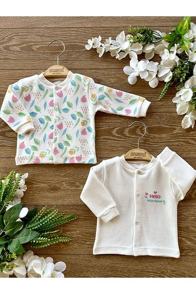 PATSAN Organic Cotton 2-Piece Baby Girl Top Cardigan Set Lale